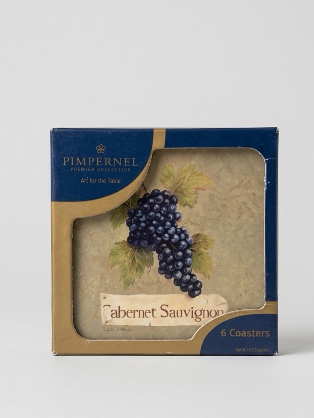 Pimpernel England Vineyard Grapes Cork Coasters Set of 6 Wine Country Barware - Picture 3 of 13